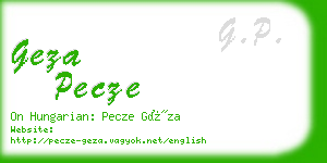 geza pecze business card